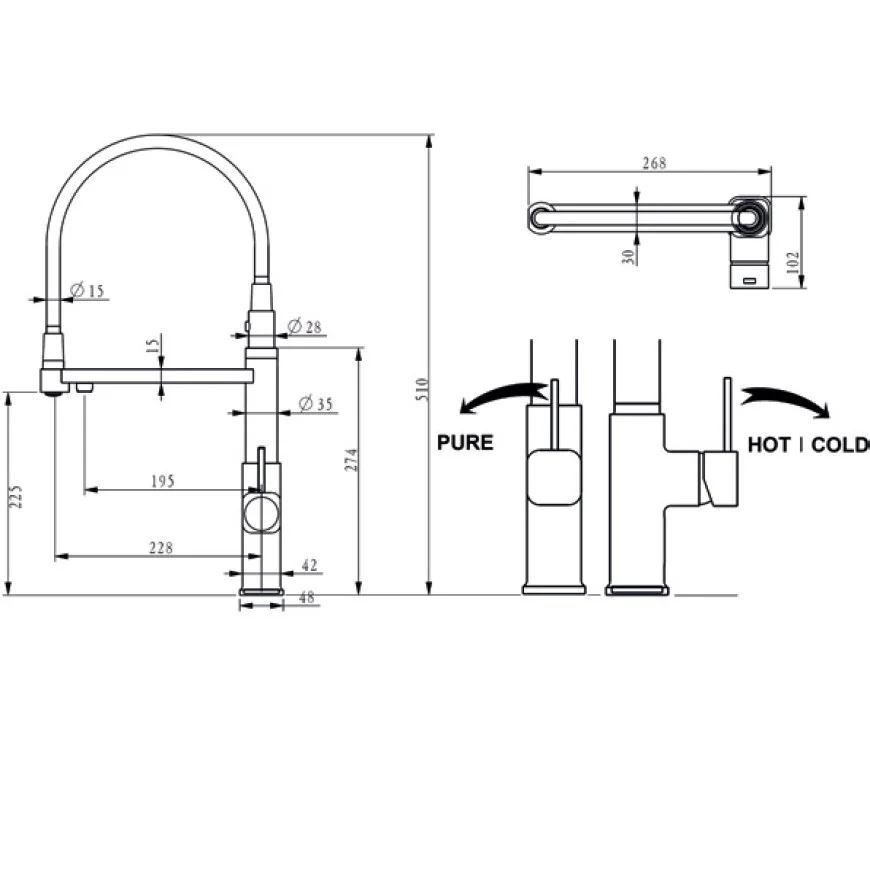 Змішувач кухонний Fabiano FKM 3119PX Inox