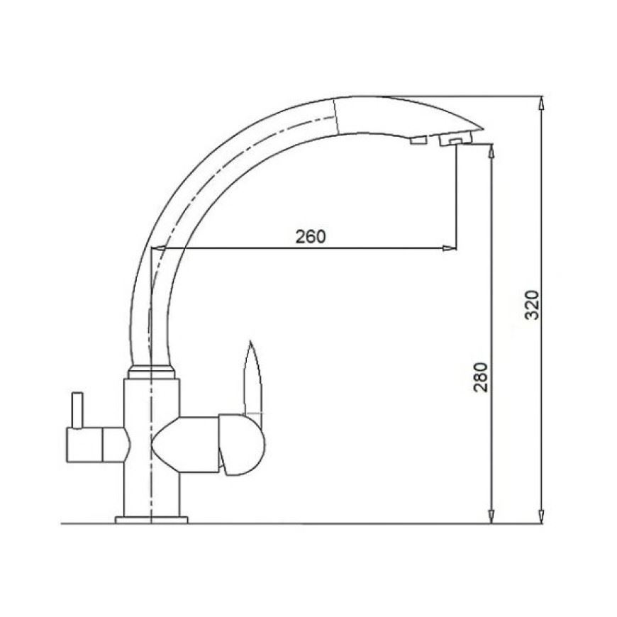 Змішувач кухонний Fabiano FKM 31.2 Inox