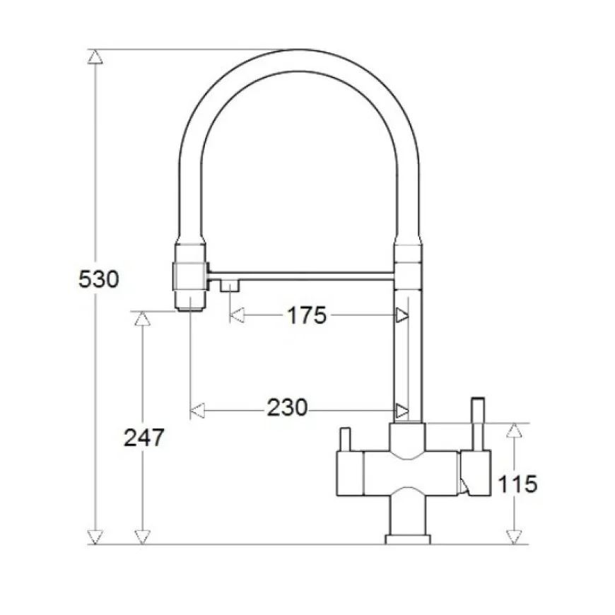 Змішувач кухонний Fabiano FKM 31.43 Inox Black