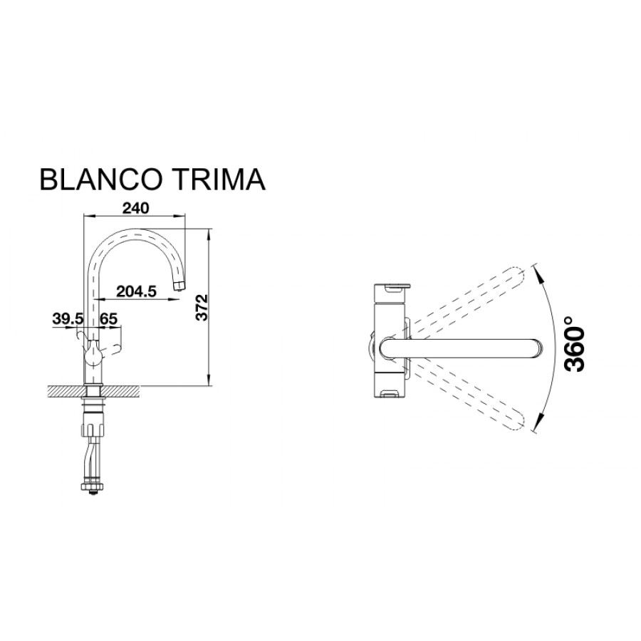 Змішувач кухонний Blanco Trima 520840 хром