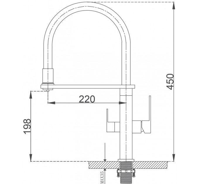 Змішувач кухонний Fabiano FKM 3120 Chrome