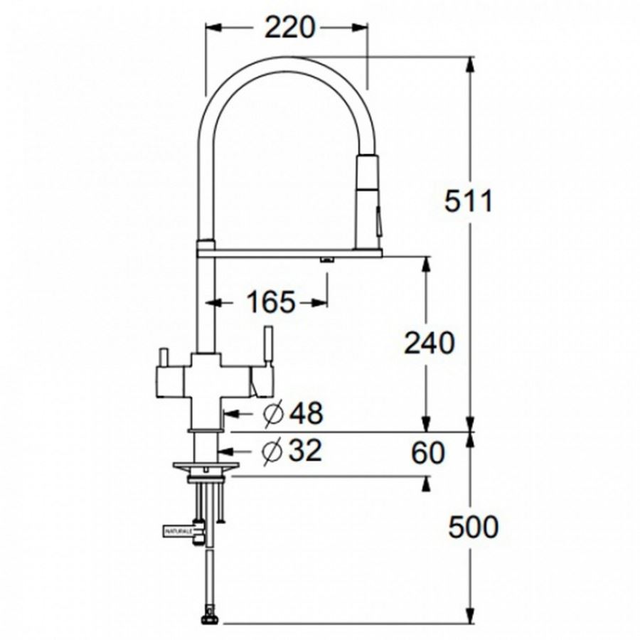 Змішувач кухонний Guglielmi Pura AP70010#PV60