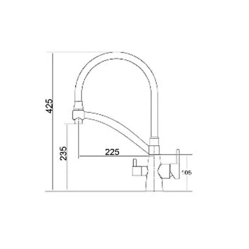 Змішувач кухонний Fabiano FKM 31.10 Black Steel