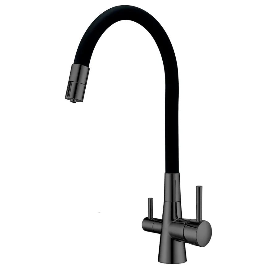 Змішувач кухонний Fabiano FKM 3121 Flex Black Steel