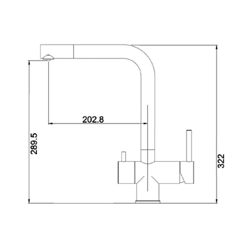 Змішувач кухонний Fabiano FKM 31.7 S/Steel Beton