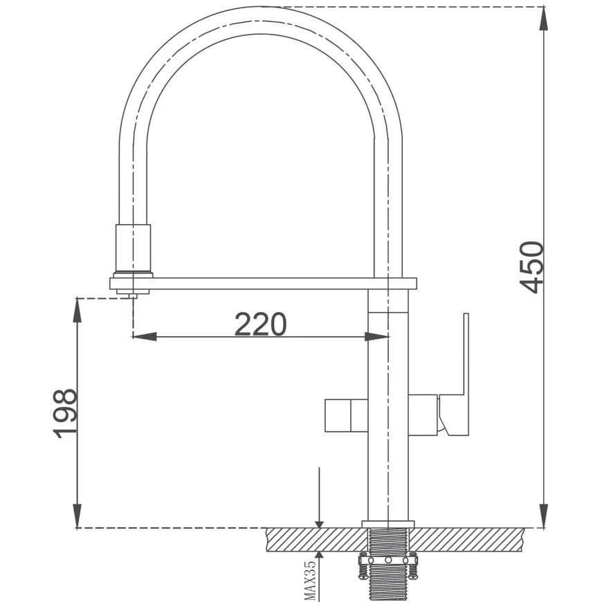 Змішувач кухонний Fabiano FKM 3120 Black Steel