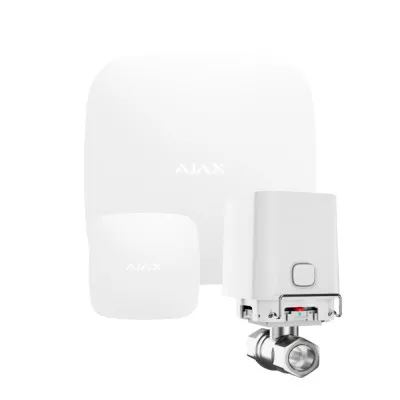 Комплект захисту від протікання Ajax з 1 краном WaterStop 1/2" Ajax Hub2 + LeaksProtect Білий