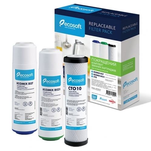 Покращений комплект  картриджів Ecosoft  для потрійних фільтрів