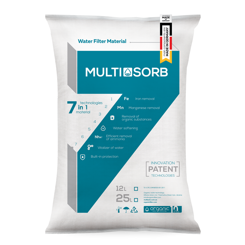 Сорбент Organic Multisorb для очищення артезіанської води, мішок 25 л