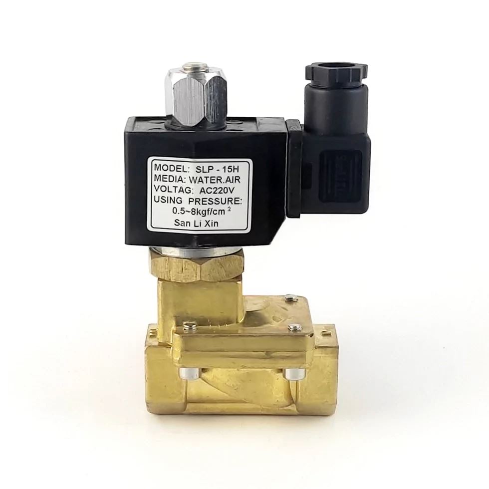 Соленоїдний клапан SLP-15H  AC220V 0.5-8 bar 1/2"" (НО) непрямої дії
