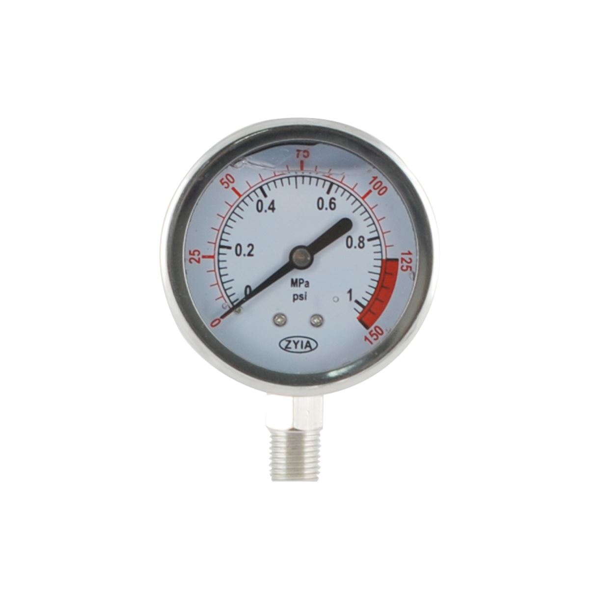 Манометр 150 psi/1МПа (10 бар), Торцевий (радіальний), без гліцерину, D 50mm