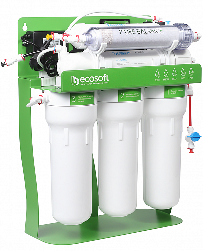 Фільтр зворотного осмосу ECOSOFT P ' URE BALANCE з помпою на станині