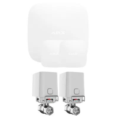 Комплект защиты от протечек Ajax с 2 кранами WaterStop 1/2" Ajax Hub2 + LeaksProtect 2 шт, белый