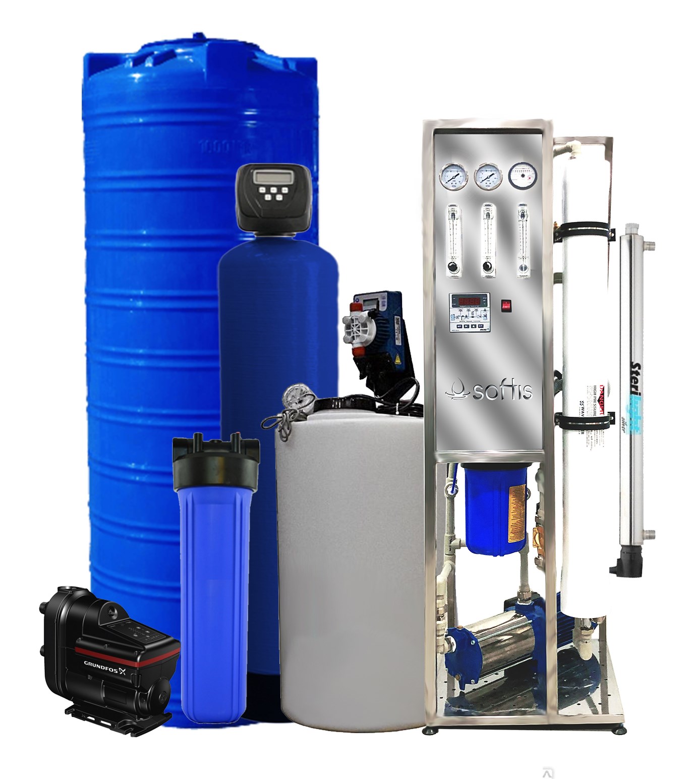 Комплект для комплексной очистки воды для коттеджа Premium