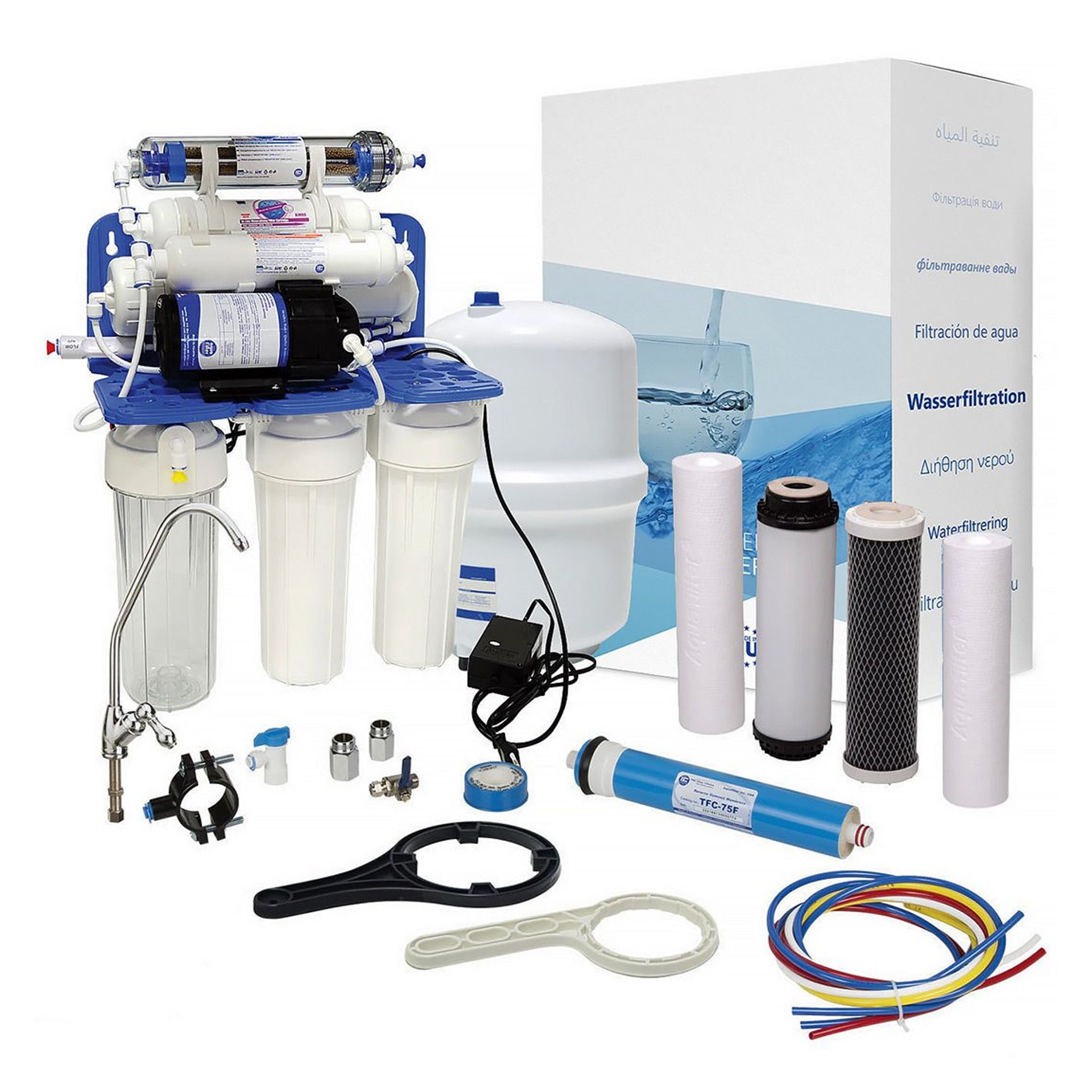 Система зворотного осмосу AquaFilter RX-RO7-75 (7-ступінчаста, з помпою)