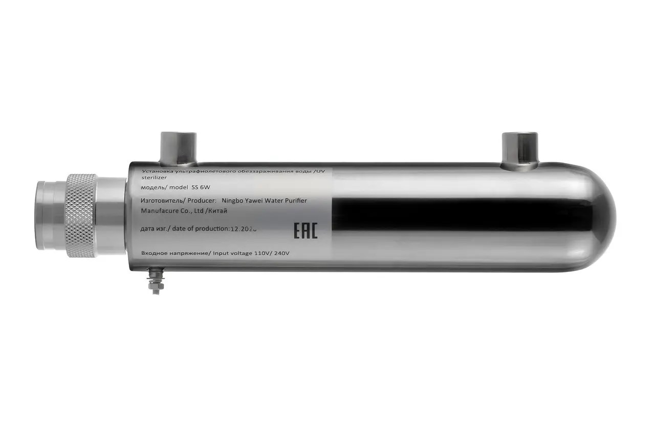 Система ультрафіолетового знезараження Filtrons (Китай) SS6W 0,1 м³/год, підключення 1/4″