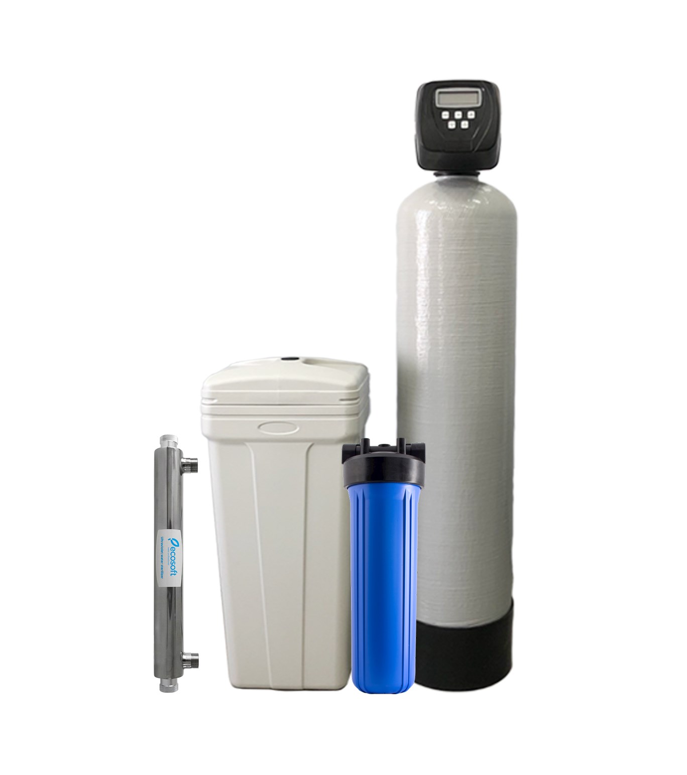 Комплект умягчения воды для дома 1-2 с/у (2-3 человека) ''Standart+'' с УФ Обеззараживателем