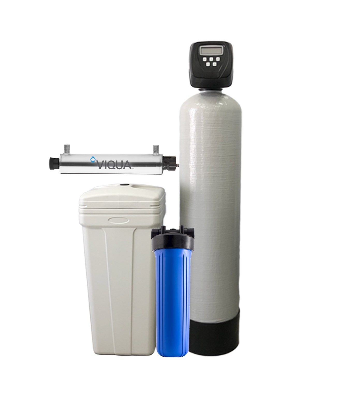 Комплект умягчения воды для дома 3–5 с/у (от 5 человек) Premium с УФ обеззараживателем, питьевым осмосом