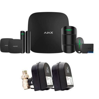 Комплект сигналізації Ajax StarterKit + LeaksProtect (2 шт) + WallSwitch + кран з електроприводом Honeywell 220 One ДУ32 (HAV32)