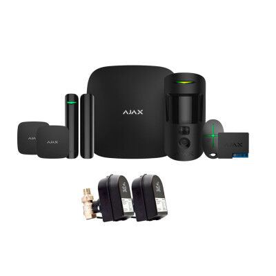 Комплект сигналізації Ajax StarterKit CAM + LeaksProtect (2 шт) + WallSwitch + кран з електроприводом Honeywell 220 DUO ДУ32 (HAV32)