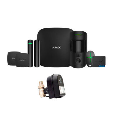 Комплект сигналізації Ajax StarterKit CAM + LeaksProtect (2 шт) + WallSwitch + кран з електроприводом Honeywell 220 One ДУ32 (HAV32)