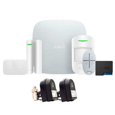 Комплект сигналізації Ajax StarterKit + LeaksProtect (2 шт) + WallSwitch + кран з електроприводом Honeywell 220 One ДУ32 (HAV32)
