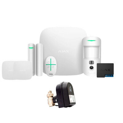 Комплект сигналізації Ajax StarterKit CAM + LeaksProtect (2 шт) + WallSwitch + кран з електроприводом Honeywell 220 One ДУ32 (HAV32)