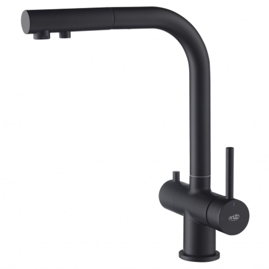 Смеситель кухонный 4‑х канальный Blue Water Apala черный матовый