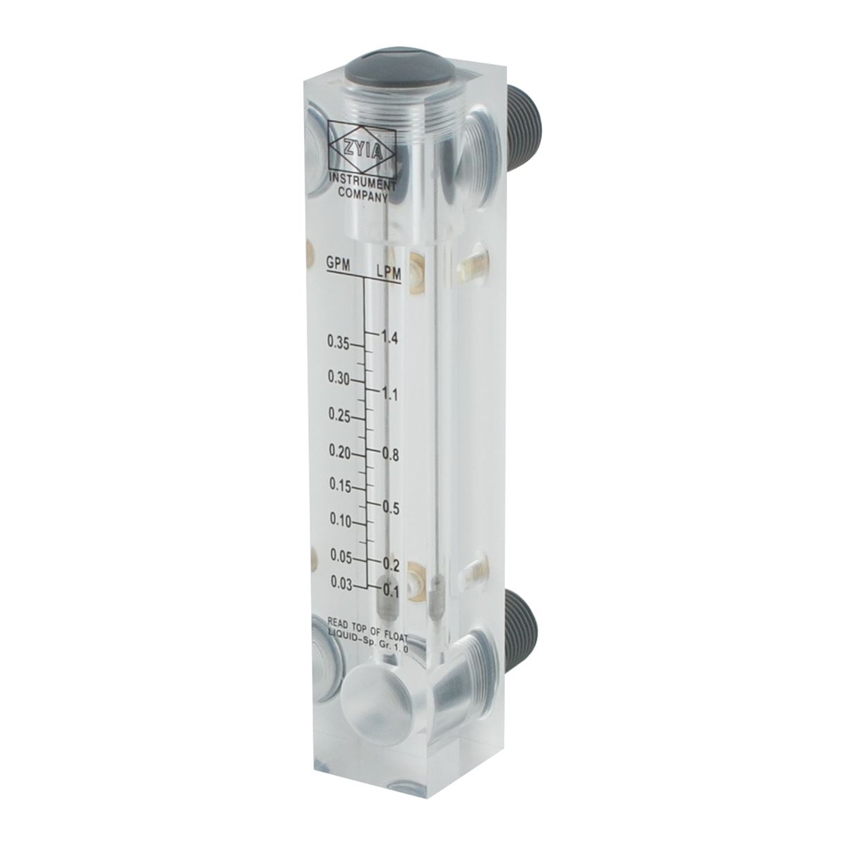 Ротаметр Raifil GPM, 0,03–0,35 гал/мин / 0,1–1,4 л/мин, внутренняя резьба 1/2″
