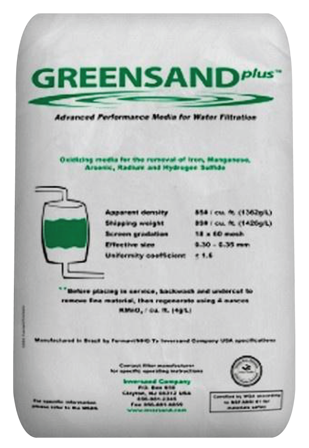 Фильтрующий материал Greensand Plus, засыпка для обезжелезивания, 14,2 л / 20 кг (аналог Pyrolox)