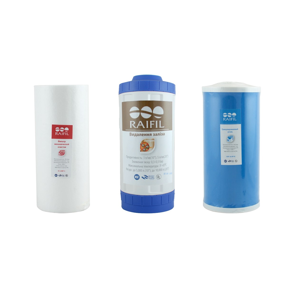 Набор картриджей Big Blue 10" Raifil IRON-UDF (обезжелезивание)