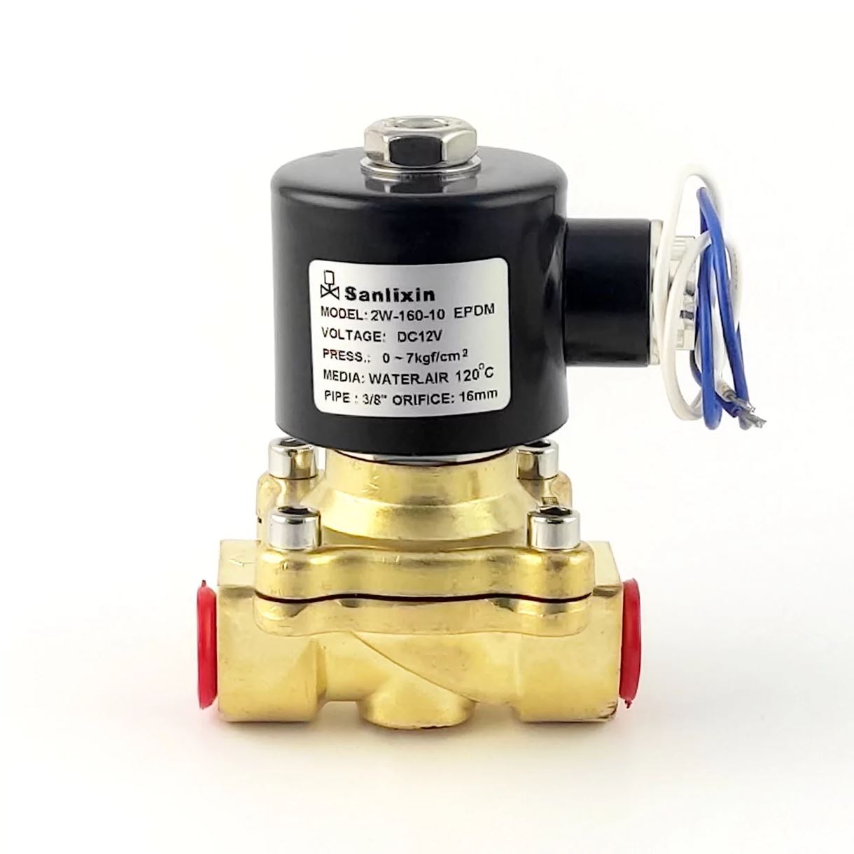 Соленоїдний клапан Raifil 2W-160-10C EPDM, DC12V, 0–7 бар, 3/8″, НЗ, прямої дії