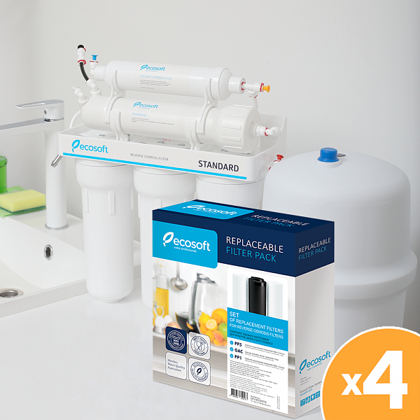 Годовой запас картриджей Ecosoft для фильтра обратного осмоса Standard (без минерализатора)